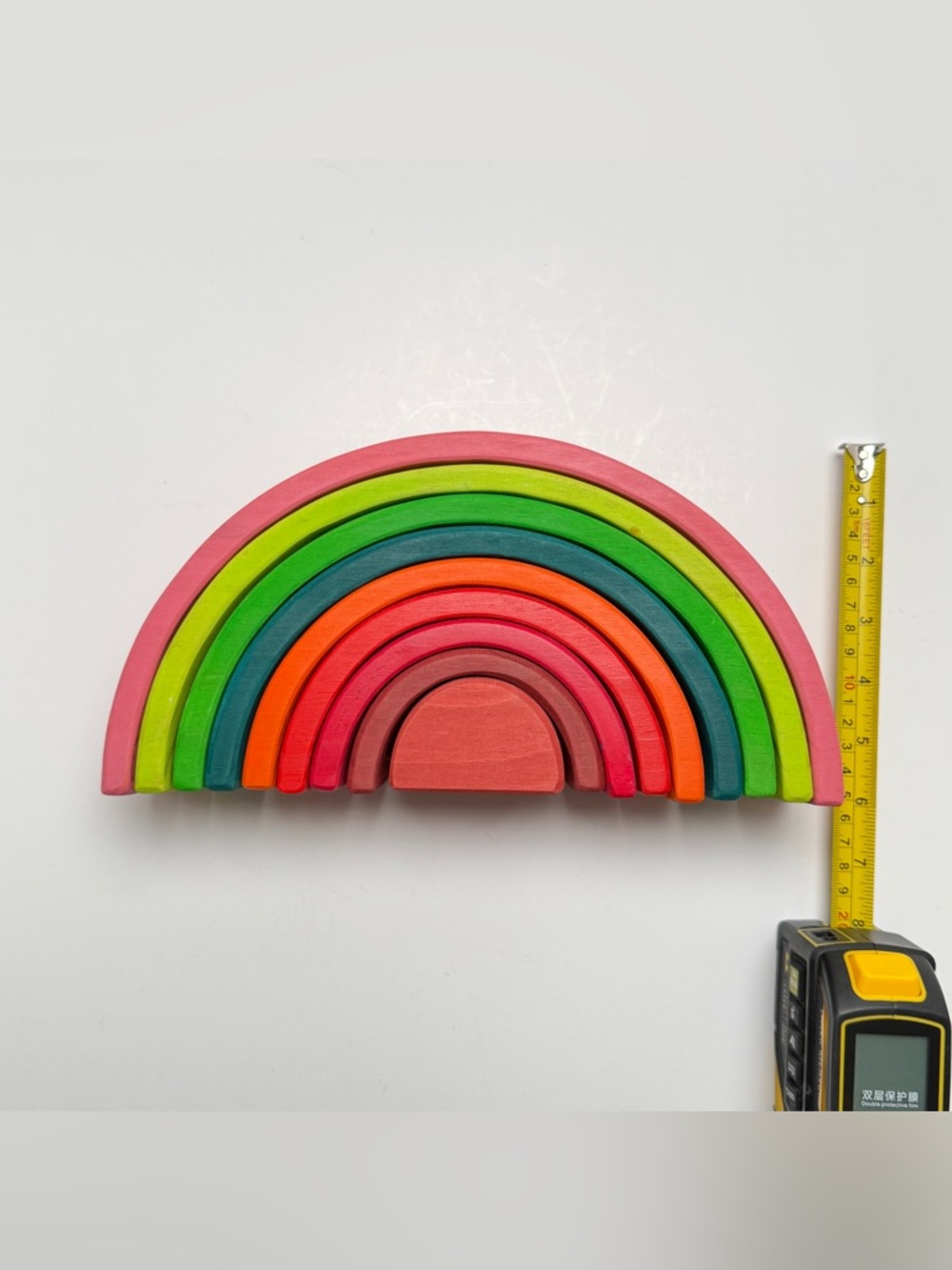 Wooden Rainbow Stacking Toy - Multicolor(Sample—defective.⚠️⚠️⚠️） - Picture 3 of 11